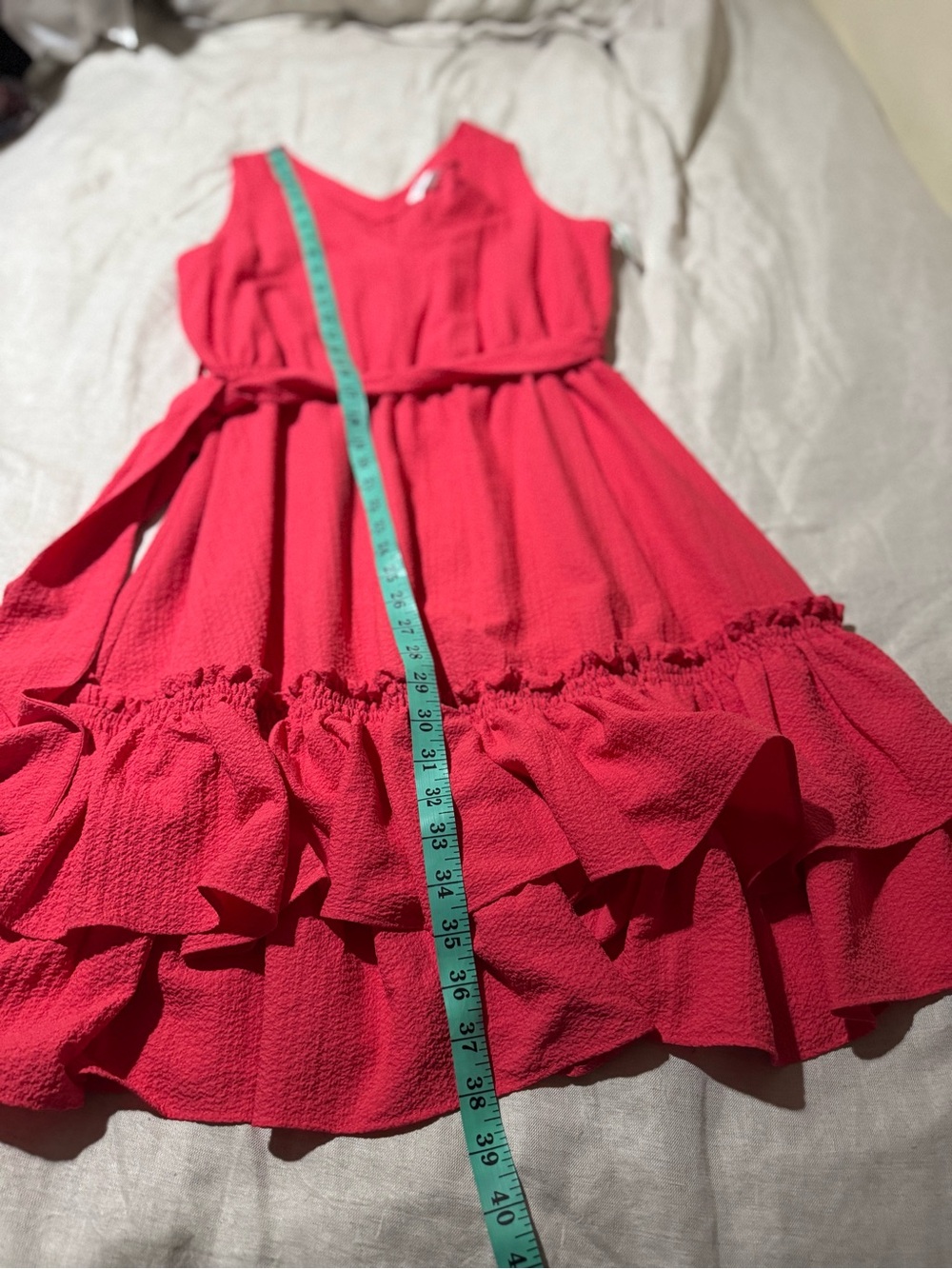 Calvin Klein Pink Tiered Ruffle Sleeveless Dress Size 8 Nwt - Picture 2 of 10